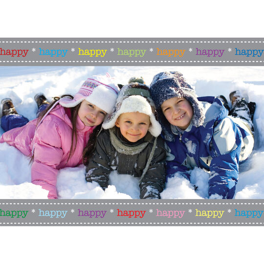 Multi Color Happy Photo Cards